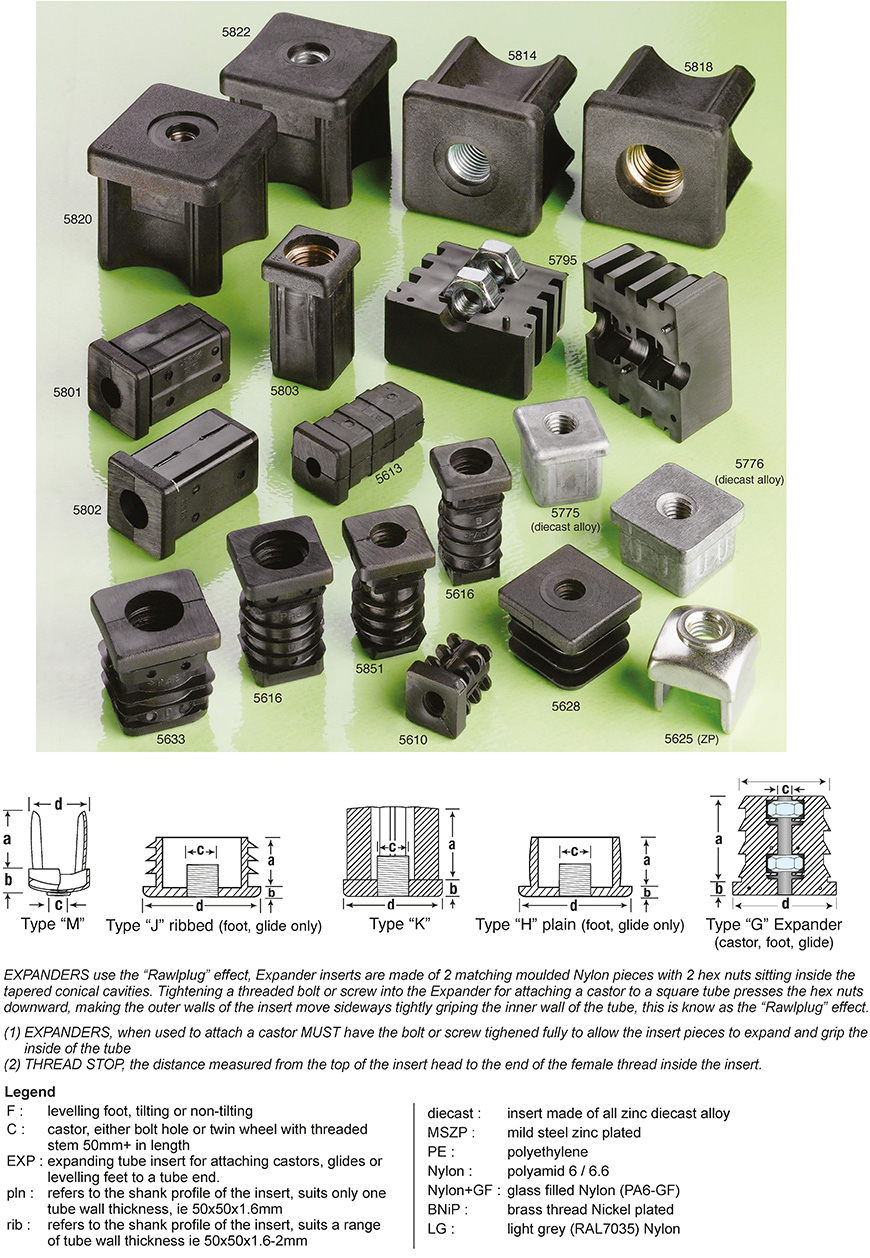 threaded inserts for square tube